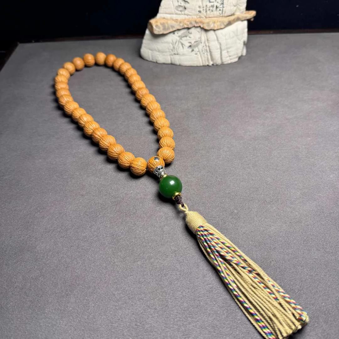 凤羽猴头手持33颗原皮原色文玩猴头手串高端货