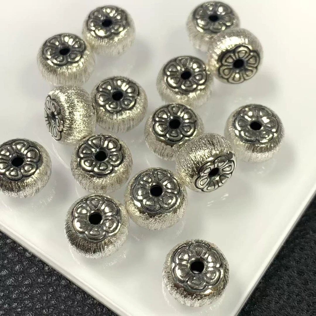 925银银制品 「戴琴珠宝」DQ902-银花花6mm左右通孔配件（发其一）