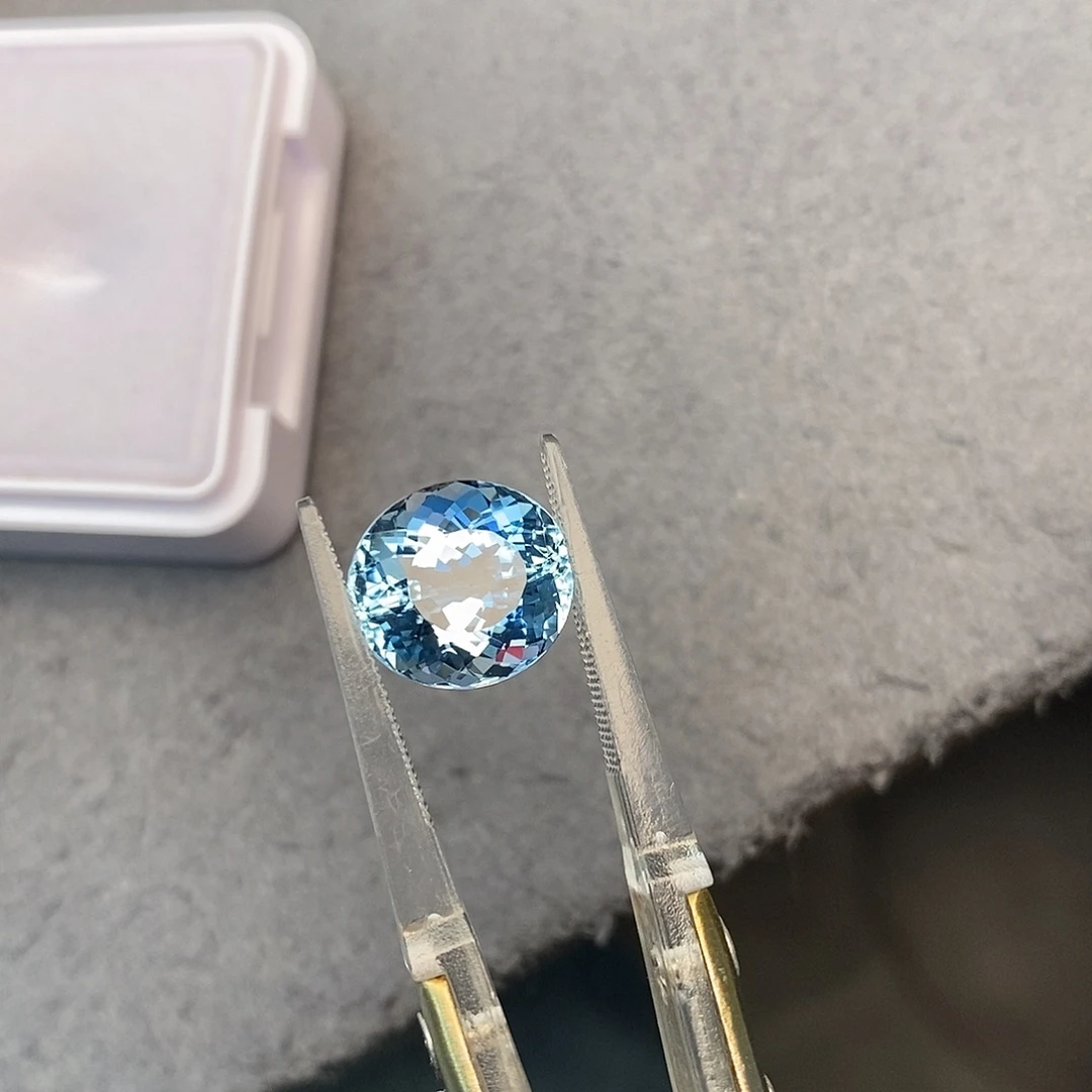海蓝宝石未镶嵌笔搁6.17ct 吉尔德 超级圣玛利亚