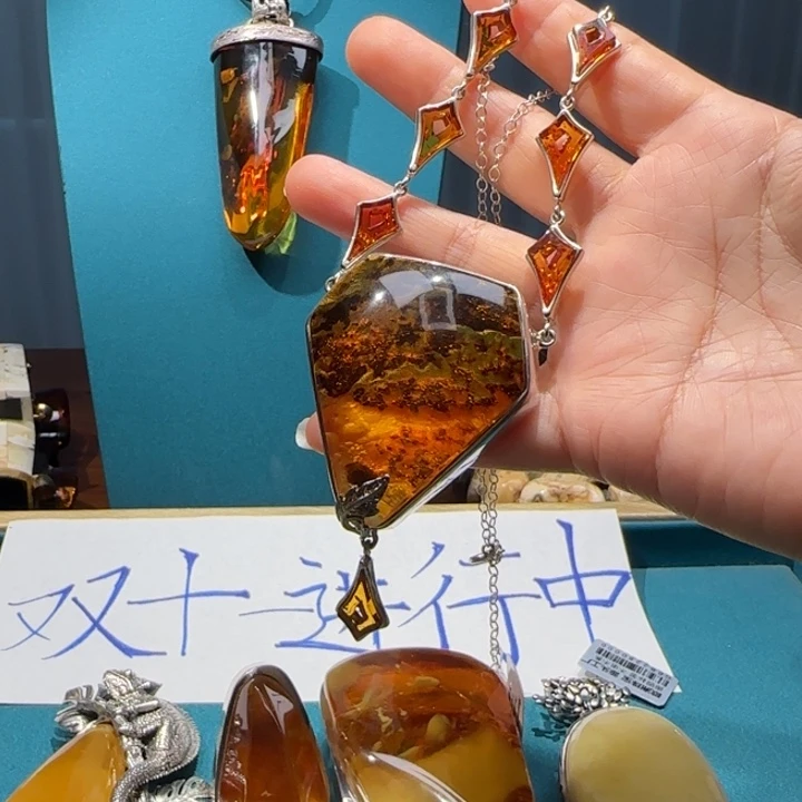 琥珀未镶嵌颈饰波兰设计款琥珀蜜蜡