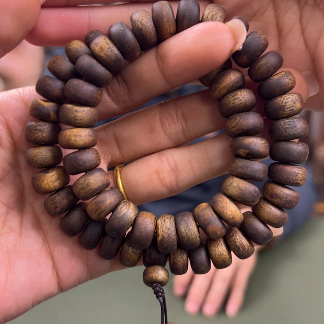 沉香手串张勺子算盘珠卡1.2/33g双圈多样性发一
