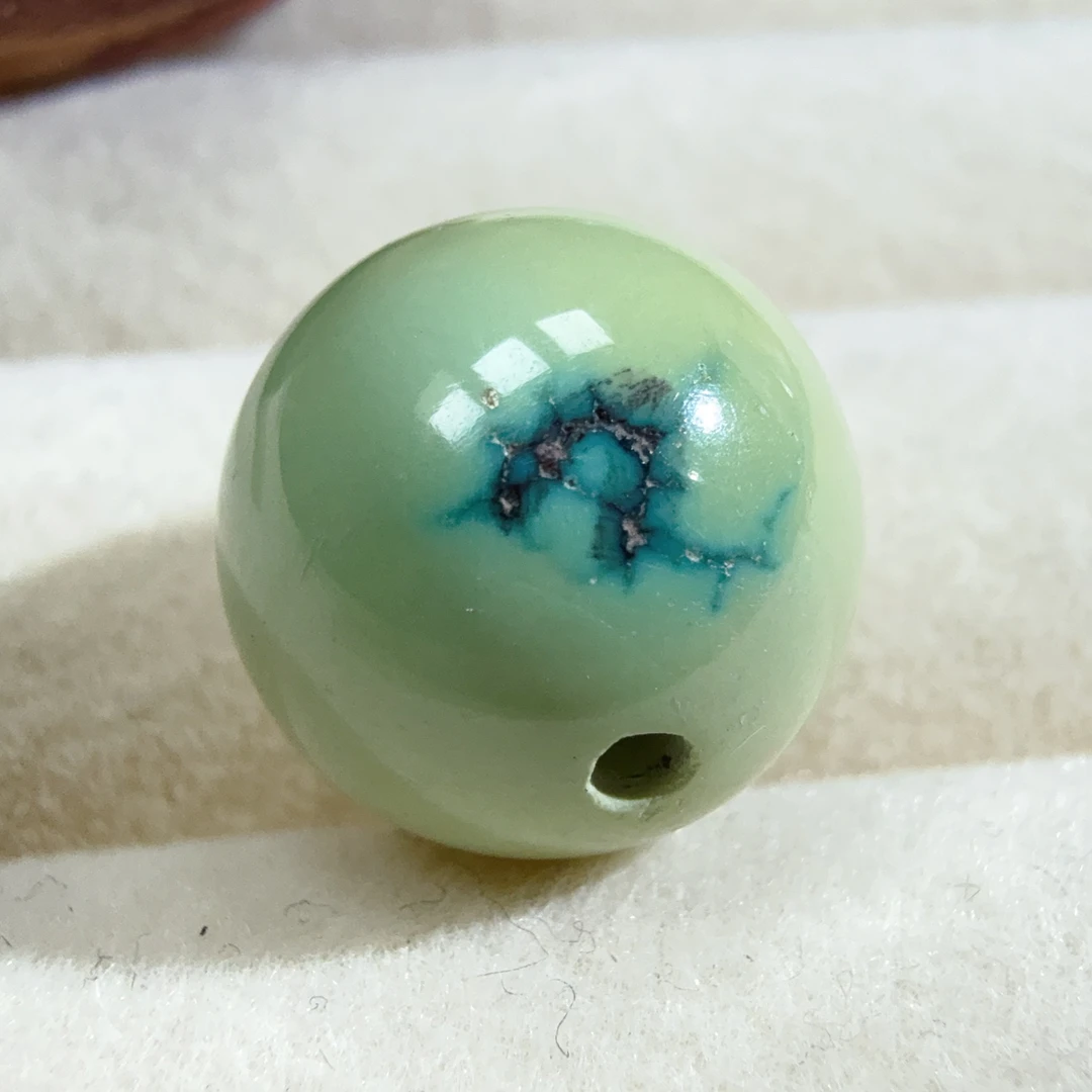 【伟伟鉴定】绿松石 配饰 圆珠 12.7 时尚百搭饰品