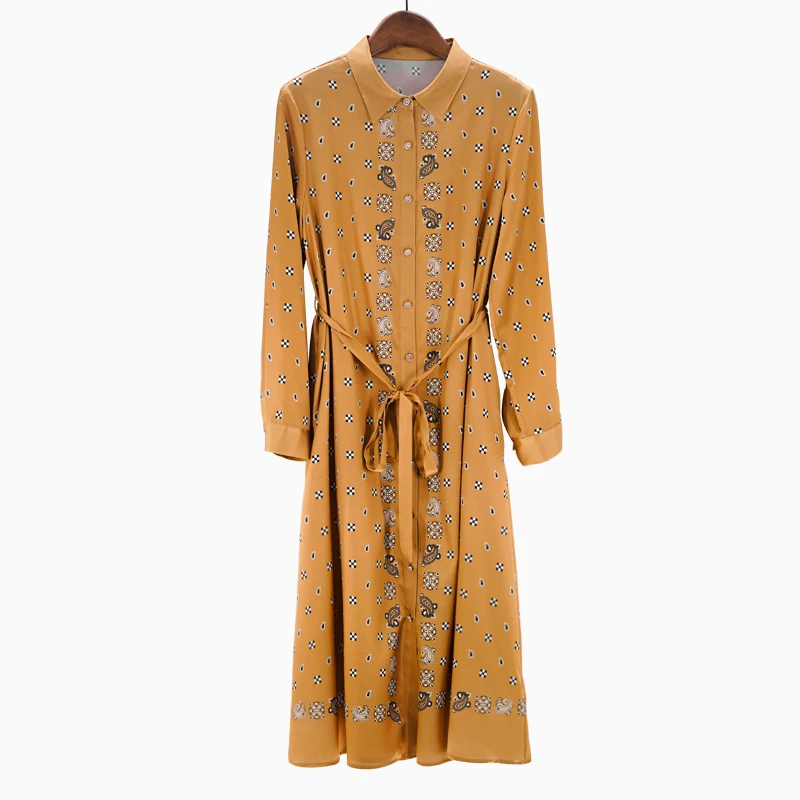 【真丝新款】2025新款时尚轻奢桑蚕丝连衣裙 696802