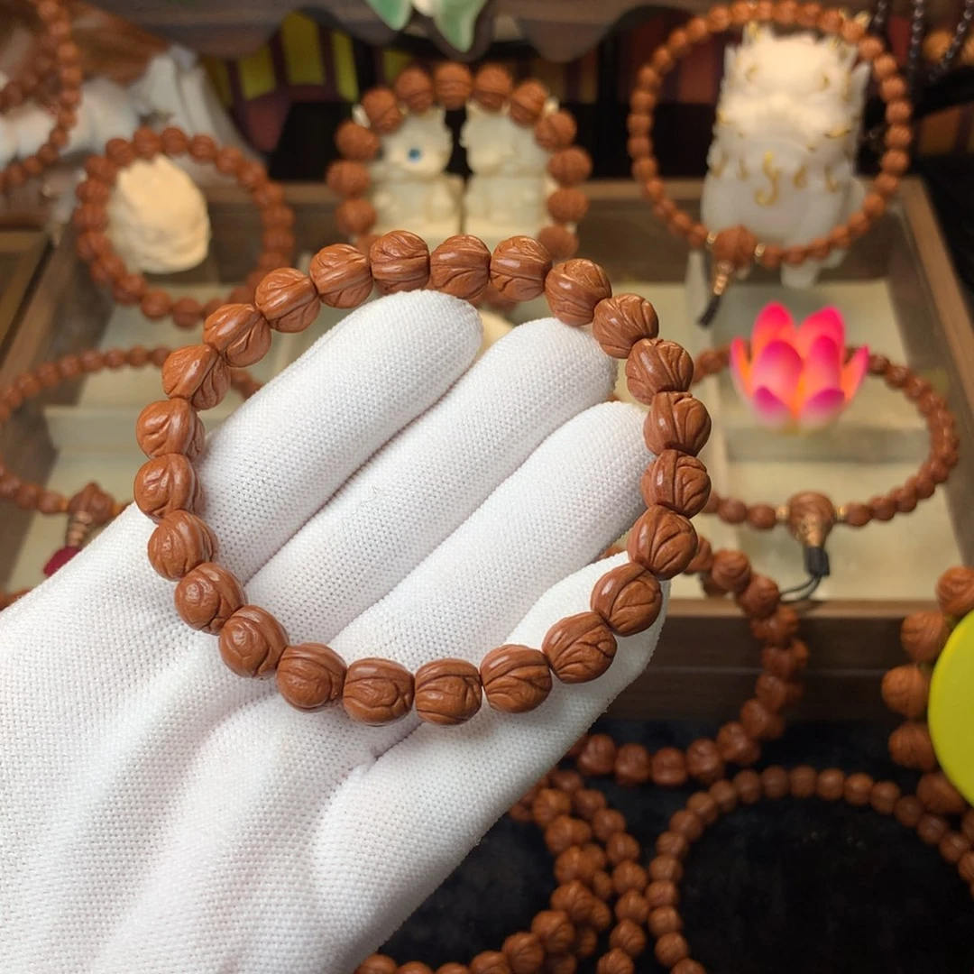 矿***嫂桃核吊坠玉龙脊手串09