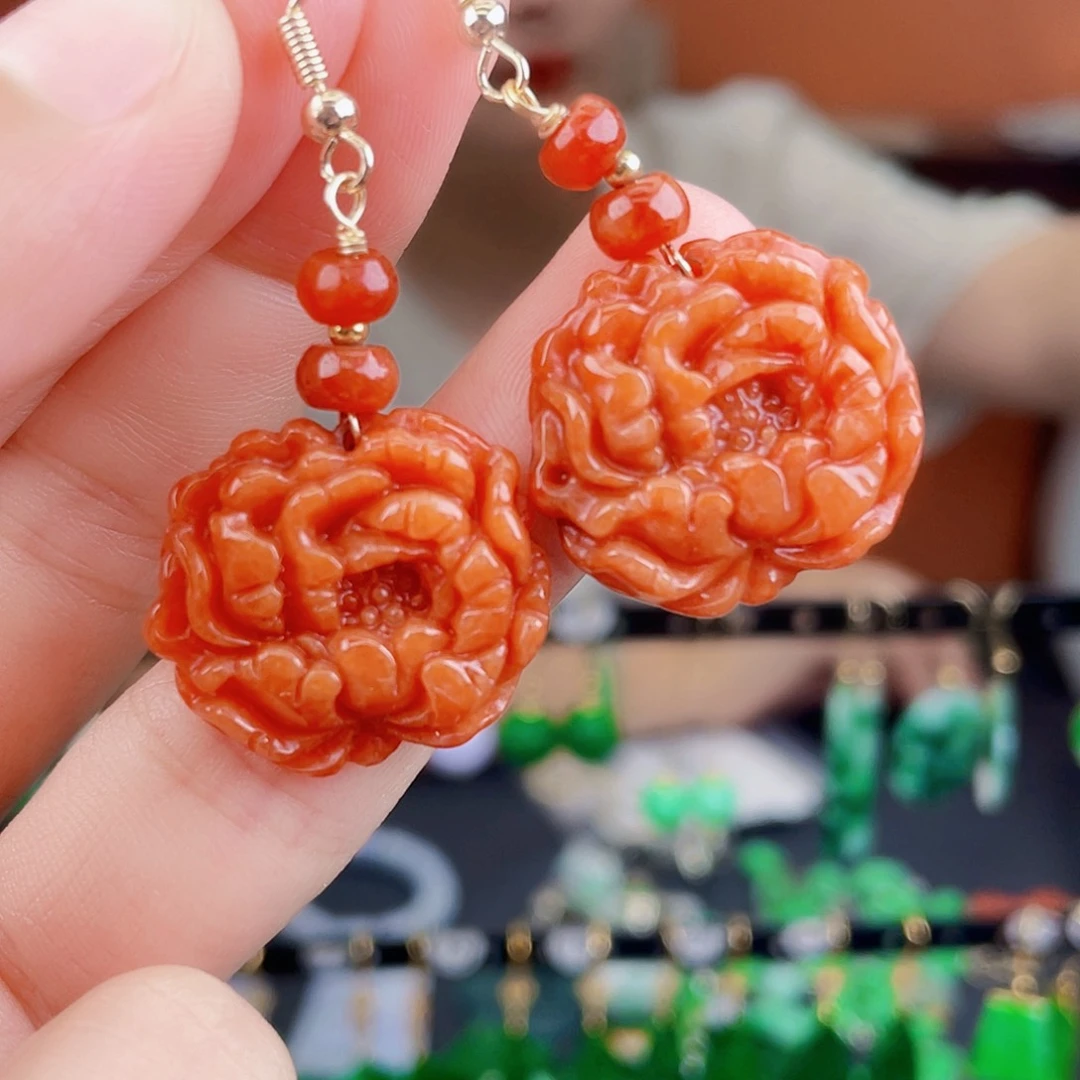翡翠未镶嵌耳饰饰品