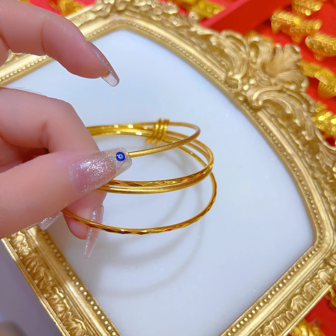 铜合金手镯 1777四件套手镯爆款白搭时尚金色铜合金白搭时尚