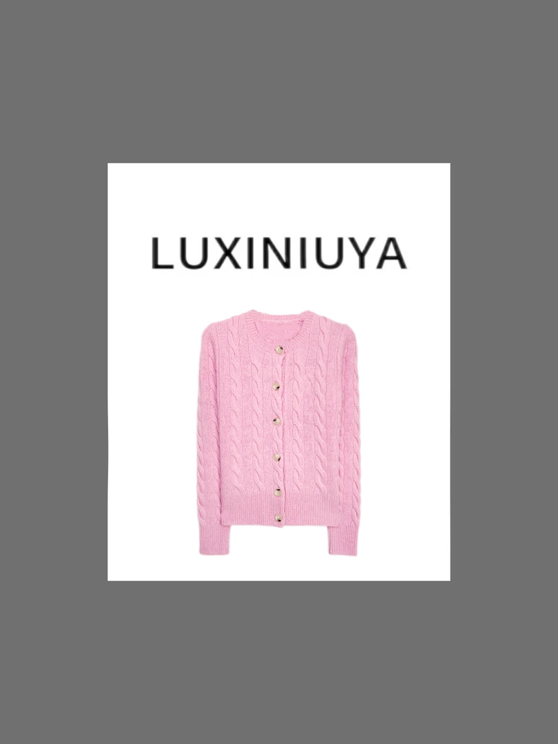 【LUXINIUYA】‘羊毛+羊绒’经典小马复古绞花羊毛软糯针织衫#QDS245