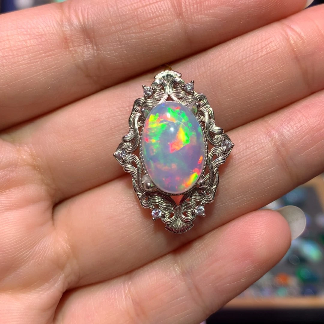 银S925镶嵌欧泊吊坠款式