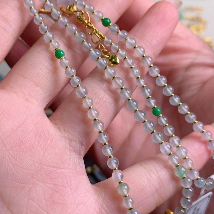 足金镶嵌手链翡翠手串