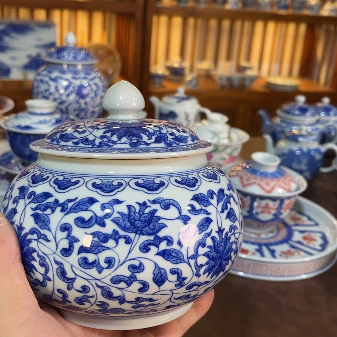 錡镇堂手工手绘茶叶罐