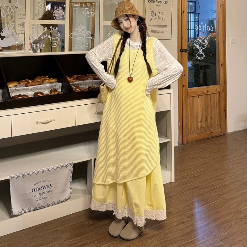 叮叮家【小岛微春】春季糖果色不规则下摆背心裙+内搭+半身裙