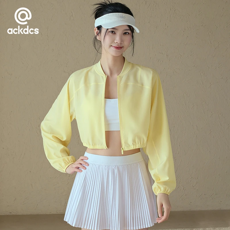 Ackdcs宽松瑜伽服外套女2025新款轻薄透气运动上衣普拉提健身套装