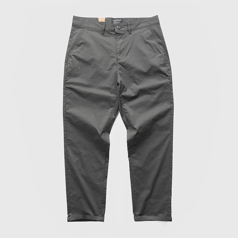 夏季薄款男士休闲裤新款爆款冰丝速干复古阿美咔叽直筒长裤子