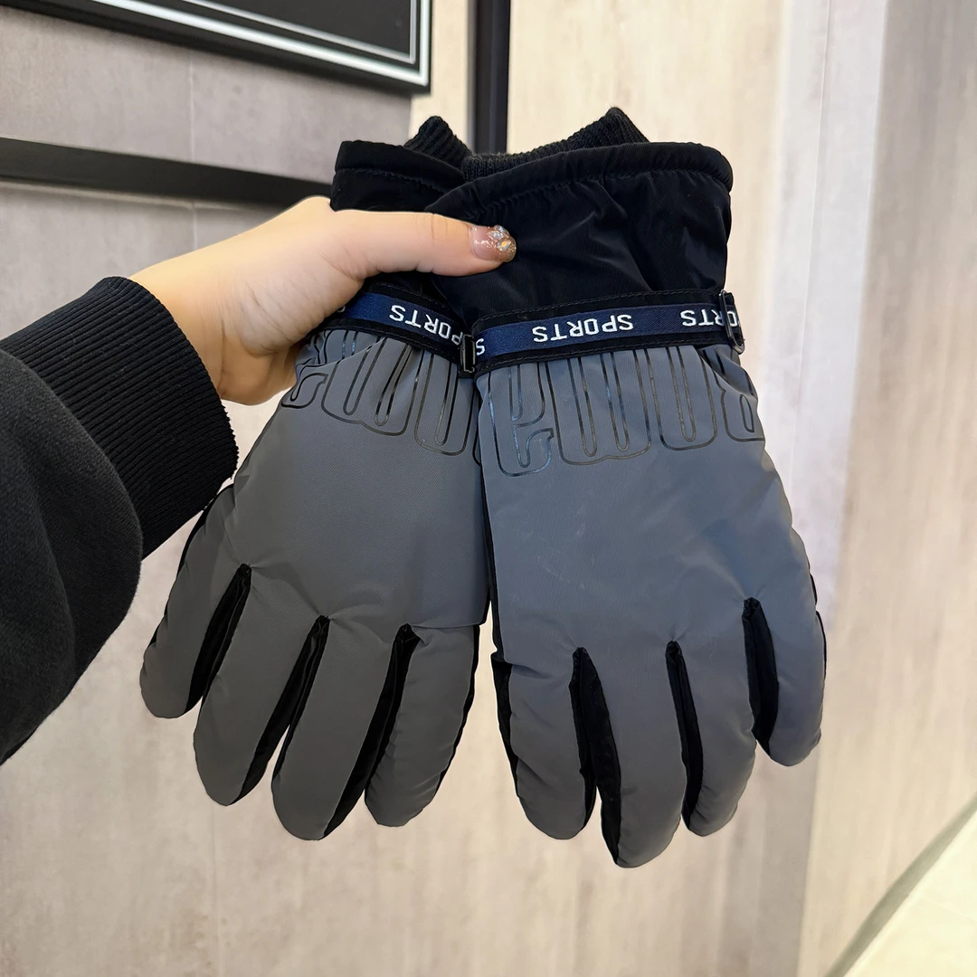 冬季加厚加绒骑行手套女滑雪棉手套男冬季防寒保暖电动车防风摩托