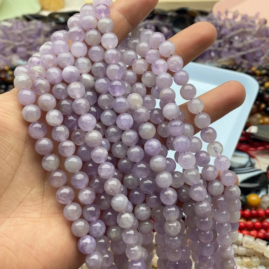 玛瑙/玉髓珠宝半成品未镶嵌一条装卡8mm紫玉圆珠