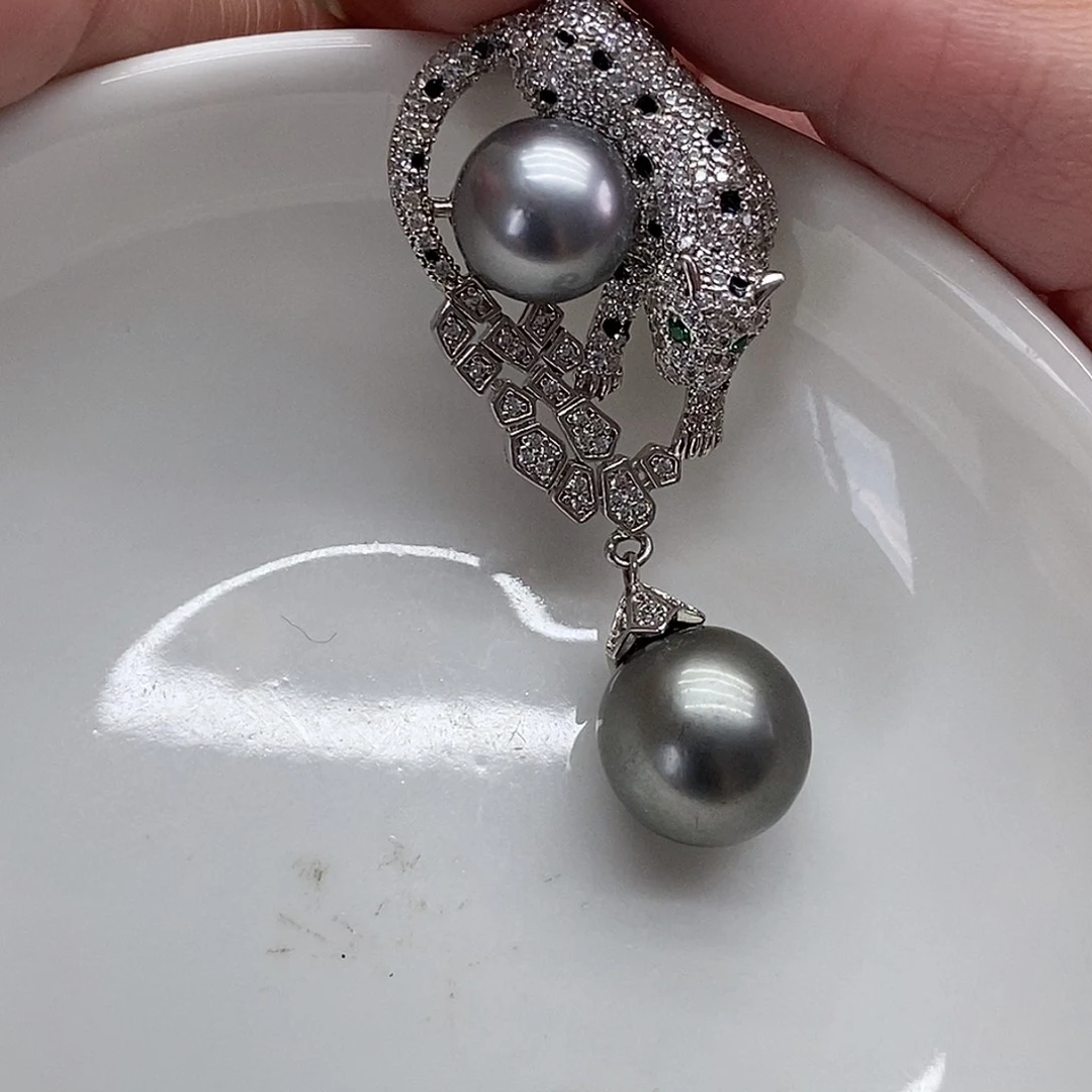 银S925镶嵌吊坠(不含链)海水珍珠