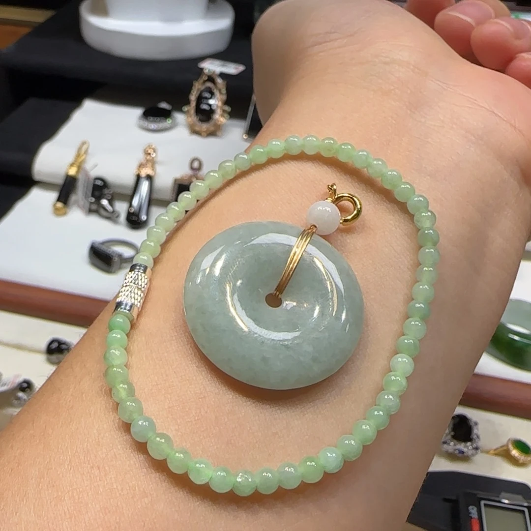 未镶嵌手链翡翠翡翠手串+翡翠平安扣（随机发）