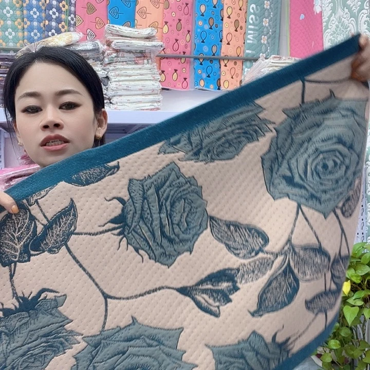 棉蓝色玫瑰花纯棉