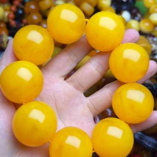 琥珀未镶嵌手链蜜蜡