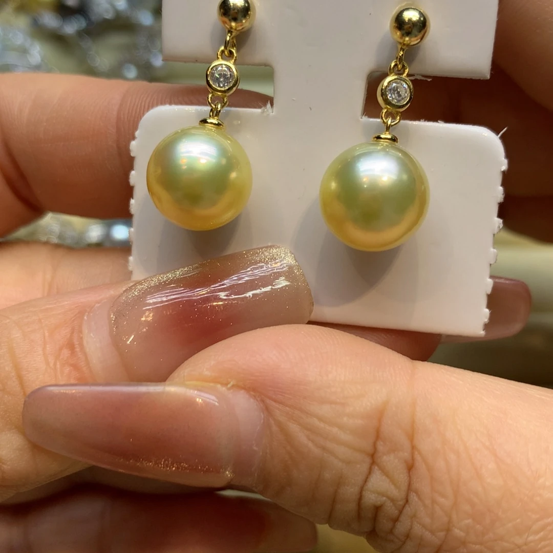 银S925镶嵌耳饰海水珍珠