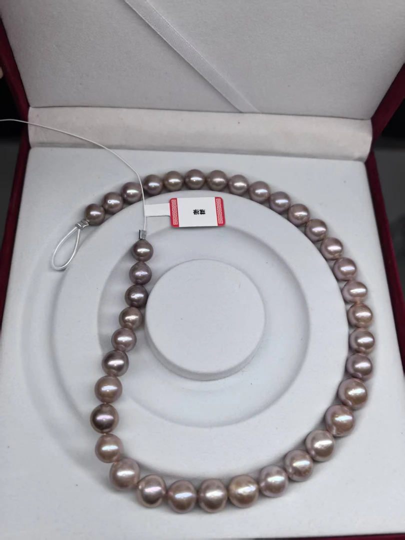 蔻禄淡水稀有色紫色珍珠9.2 - 11.6mm正圆无瑕大气轻奢款