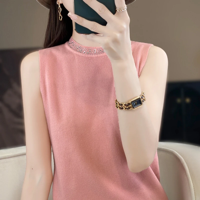 【福利款】背心新款女士半高修身打底毛衣女百搭宽松