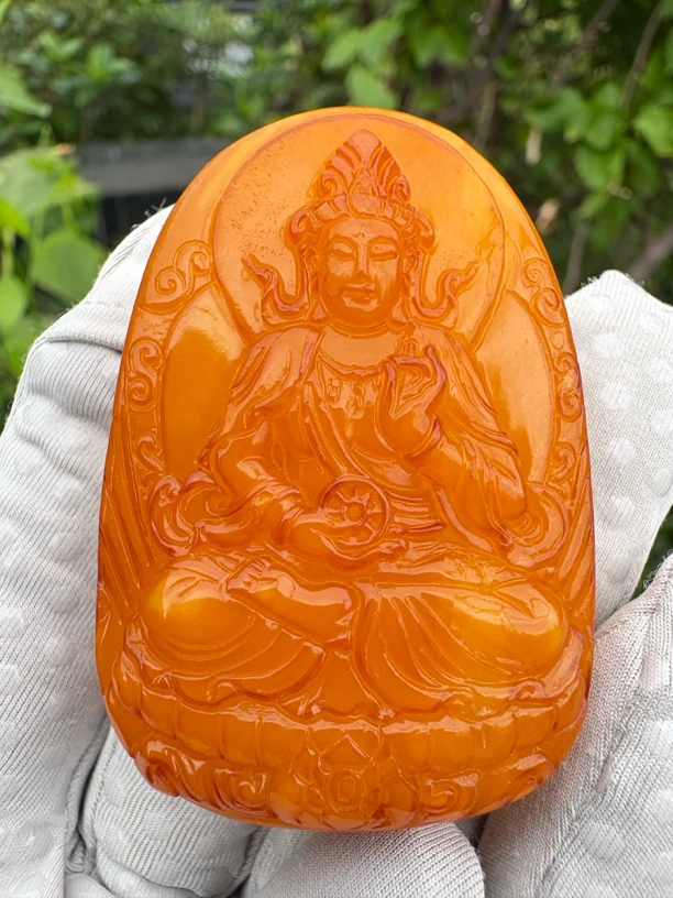 假一赔十，天然琥珀蜜蜡，蜜蜡吊坠，老蜡雕刻件吊坠，编号107