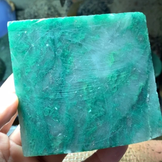 定制石英质玉（非洲翠）天然玉石手镯
