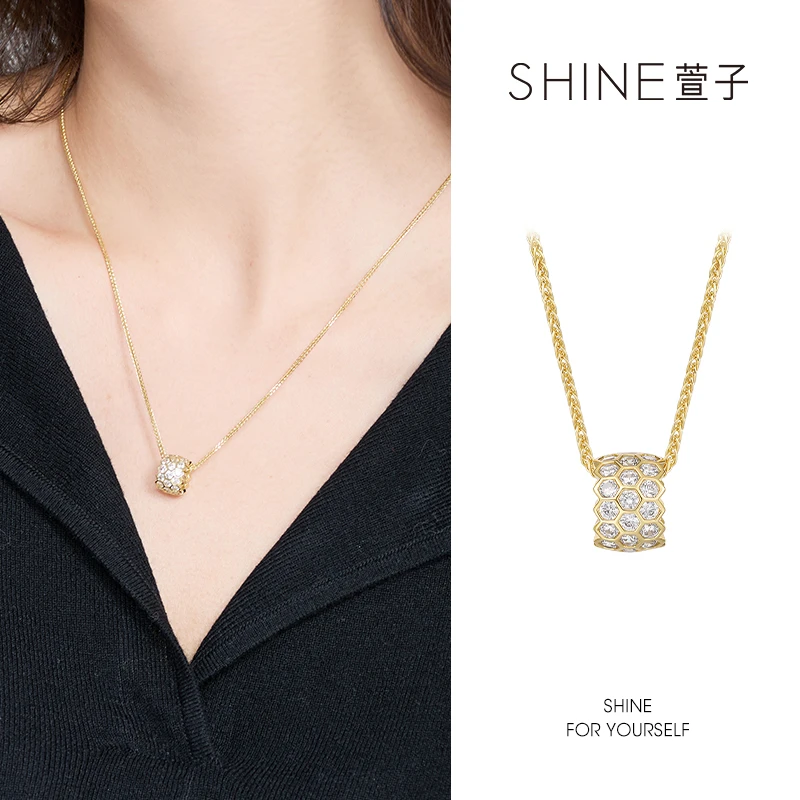 萱子 纯铜合成锆石项链 萱子都市极简项链包镶蜂窝合成锆璀璨夺目