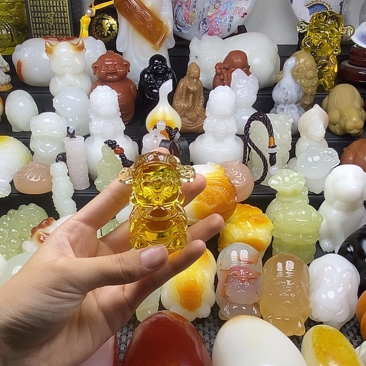 无花朵原石雕刻把件