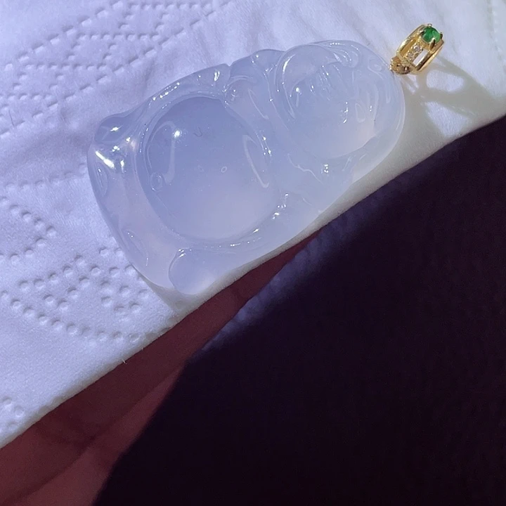 颈饰18K金镶嵌翡翠翡翠