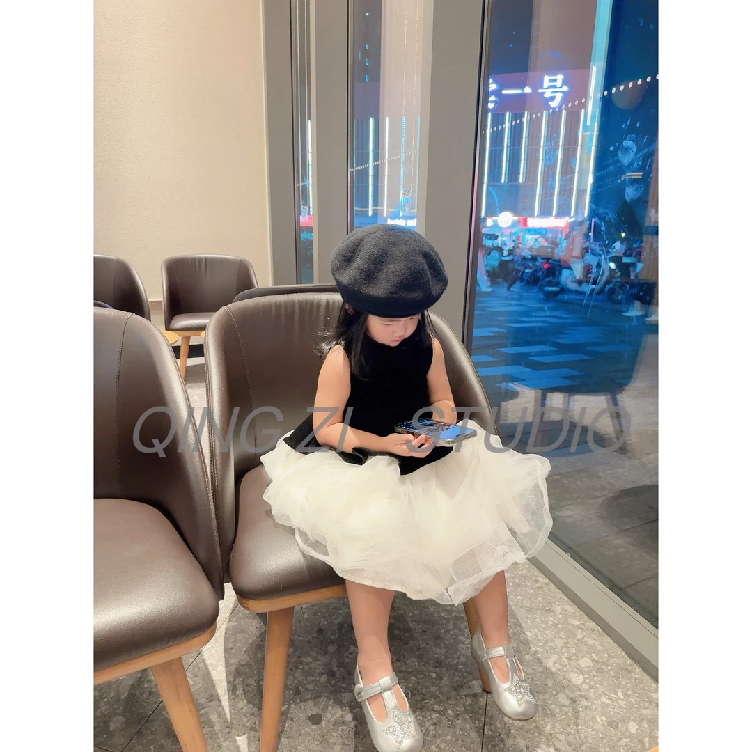晴子 原创秋冬儿童纯色百搭卷边针织贝雷帽男女宝宝亲子款画家帽