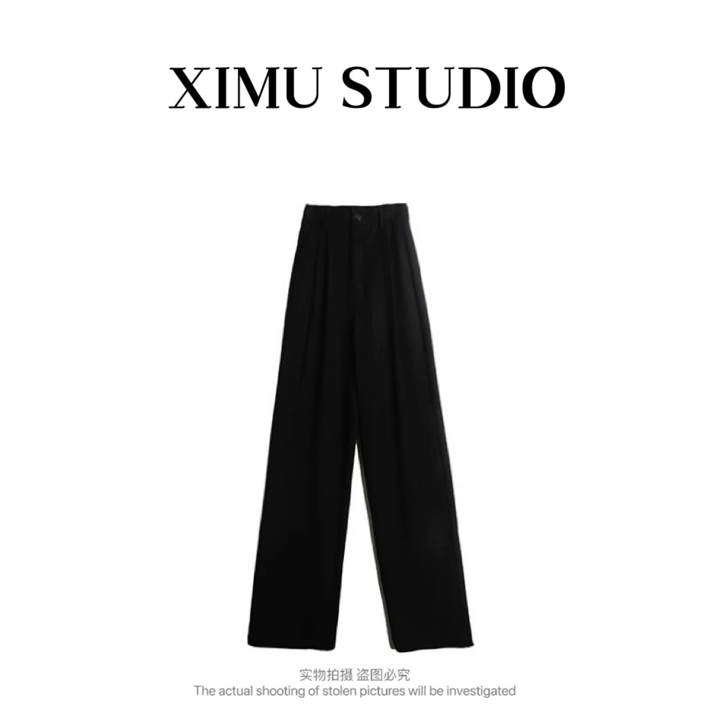 【熙木】春款高端轻奢时尚气质高腰休闲西装裤