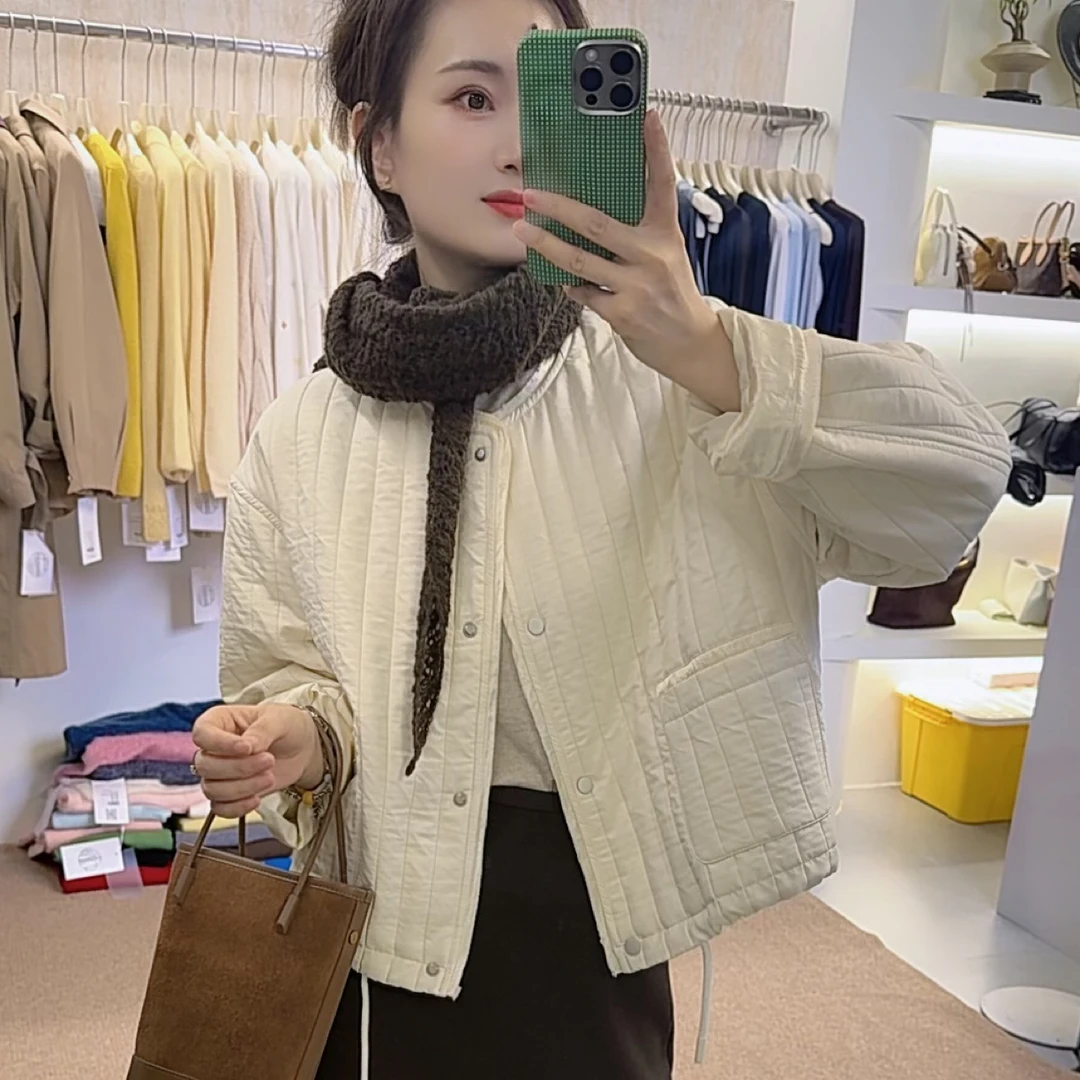 qgg女装秋冬新品圆领夹棉棉衣 6157