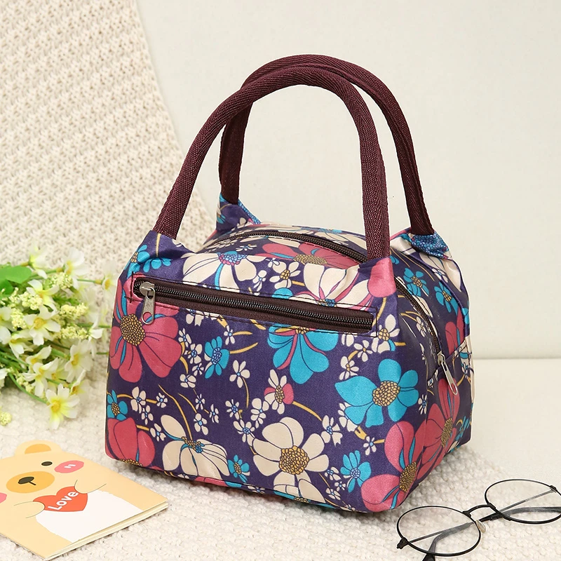 手提包饭盒包加厚防水女包手提便当包带饭包帆布饭盒袋子小布包包