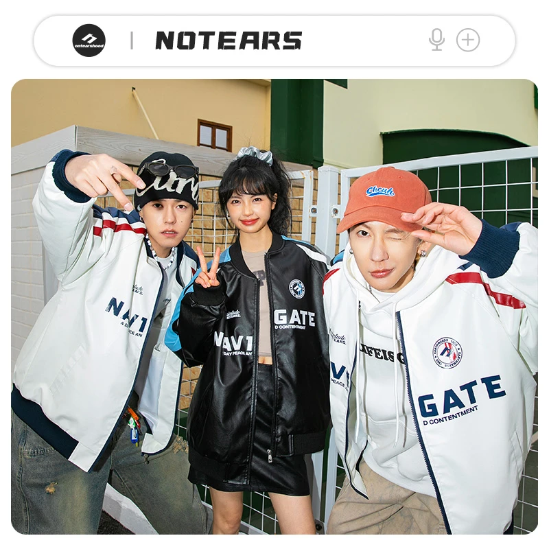 NOTEARS/没有眼泪 美式潮流皮衣夹克外套情侣同款上衣6651