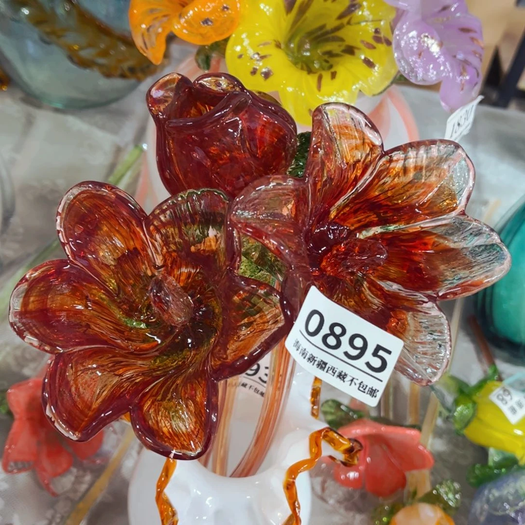 琉璃0895 3支花花瓶摆件