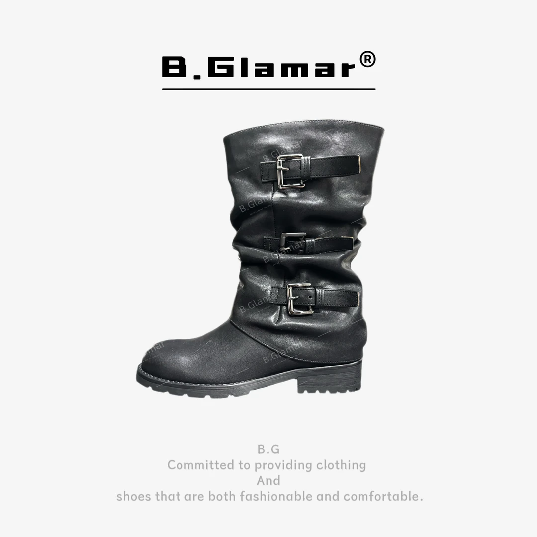 B.Glamar｜"慵懒风氛围感" 时装中筒堆堆靴 HYP09-A1