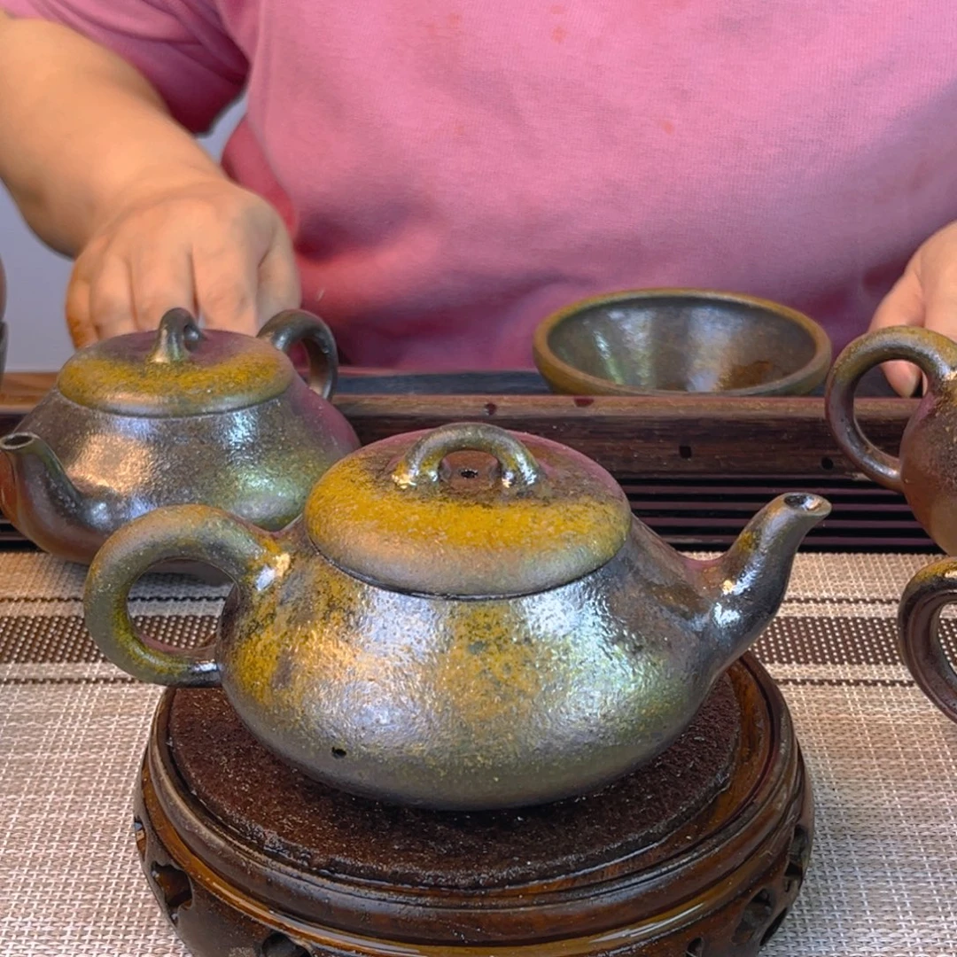 紫砂茶壶底槽清柴烧200cc