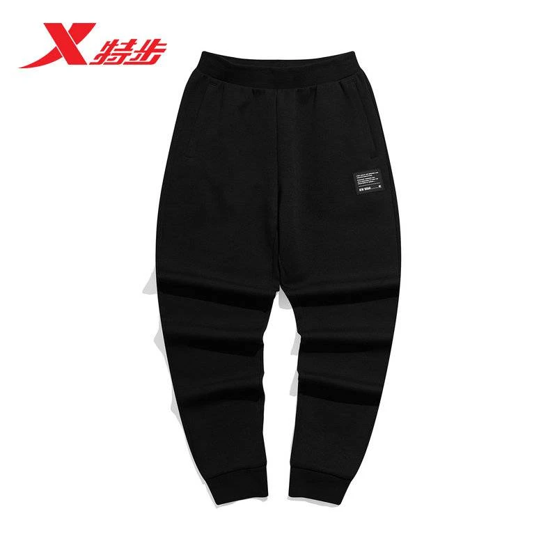 XTEP/特步休闲裤宽松加绒束脚时尚保暖男子针织长裤979429630691