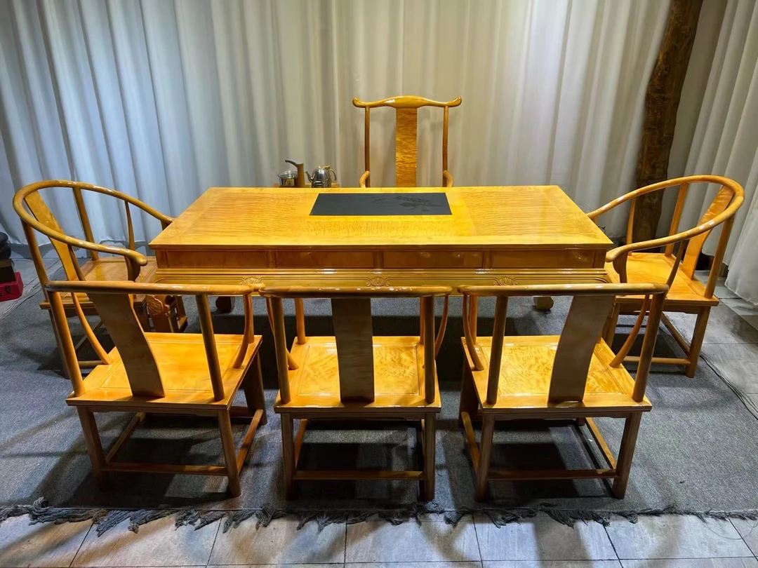 金丝楠木精品满花泡茶桌196八件套