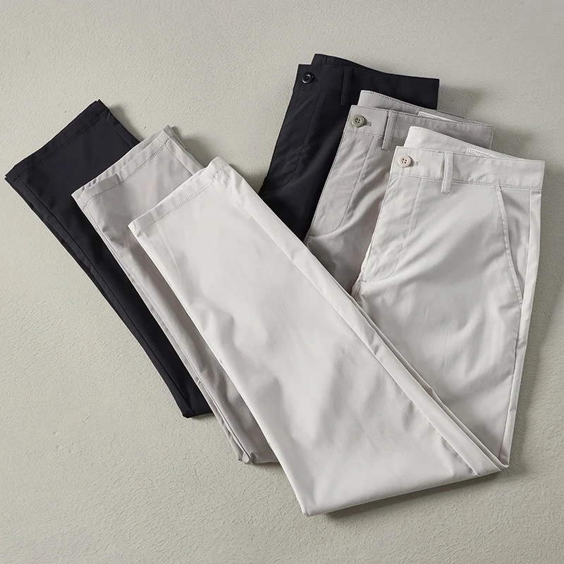 夏季新款宽松休闲裤男士薄款直筒长裤百搭垂顺抗皱时尚弹力裤子男