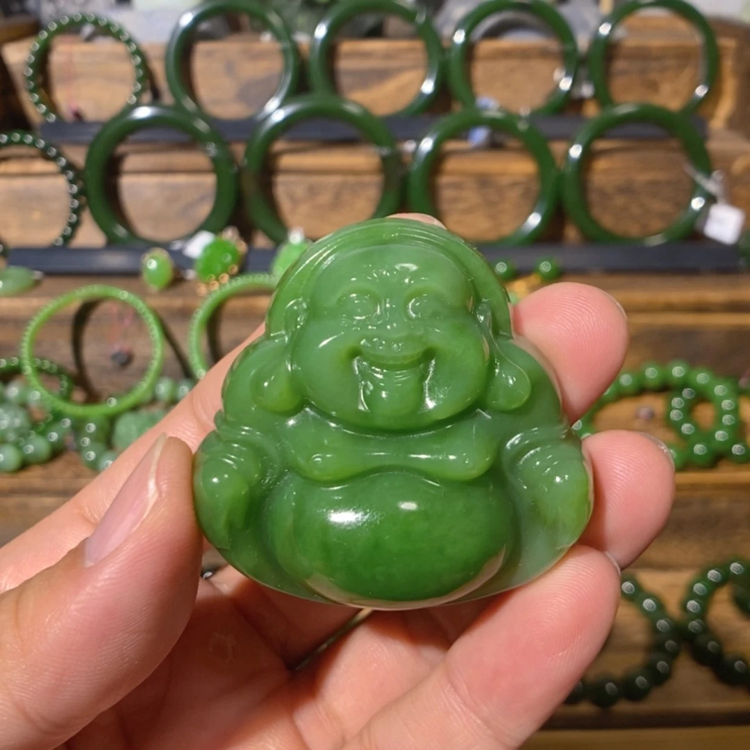 【闪购商品】吊坠(不含链)未镶嵌和田玉俄料阳绿佛公 50/15.8