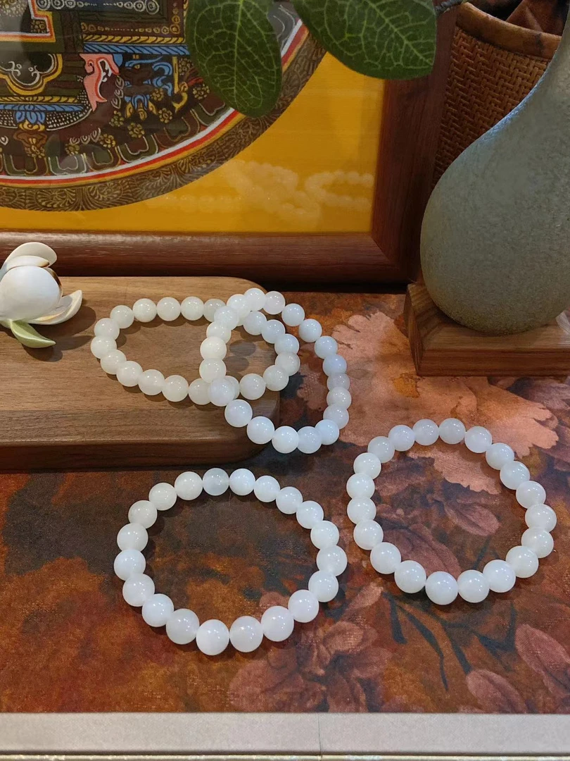 c45 和田玉冰白玉手串多样性发一条