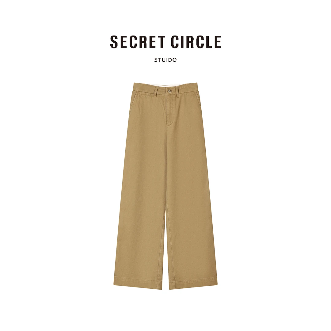 SECRET CIRCLE·秘社 宽松阔腿裤高腰显瘦纯色简约直筒裤19296