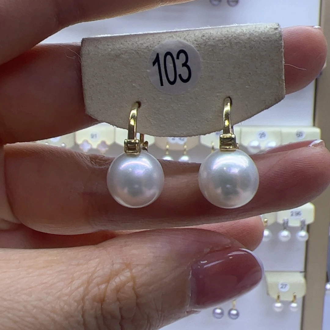 淡水珍珠耳饰银S925镶嵌