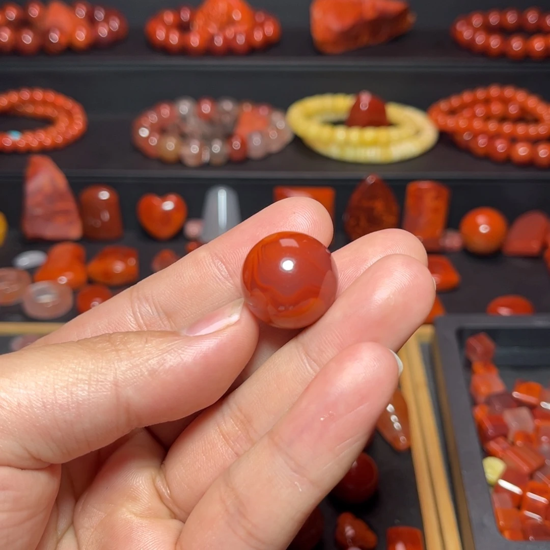 南红玛瑙珠宝奇石未镶嵌原矿瓦西单珠19.1mm