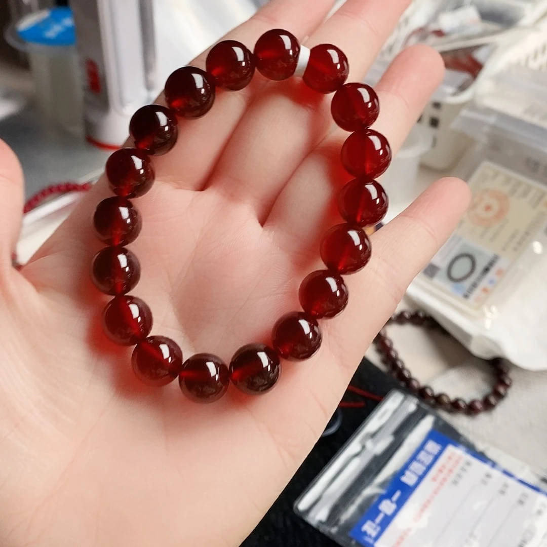 石榴石手链未镶嵌11mm橙红收藏级