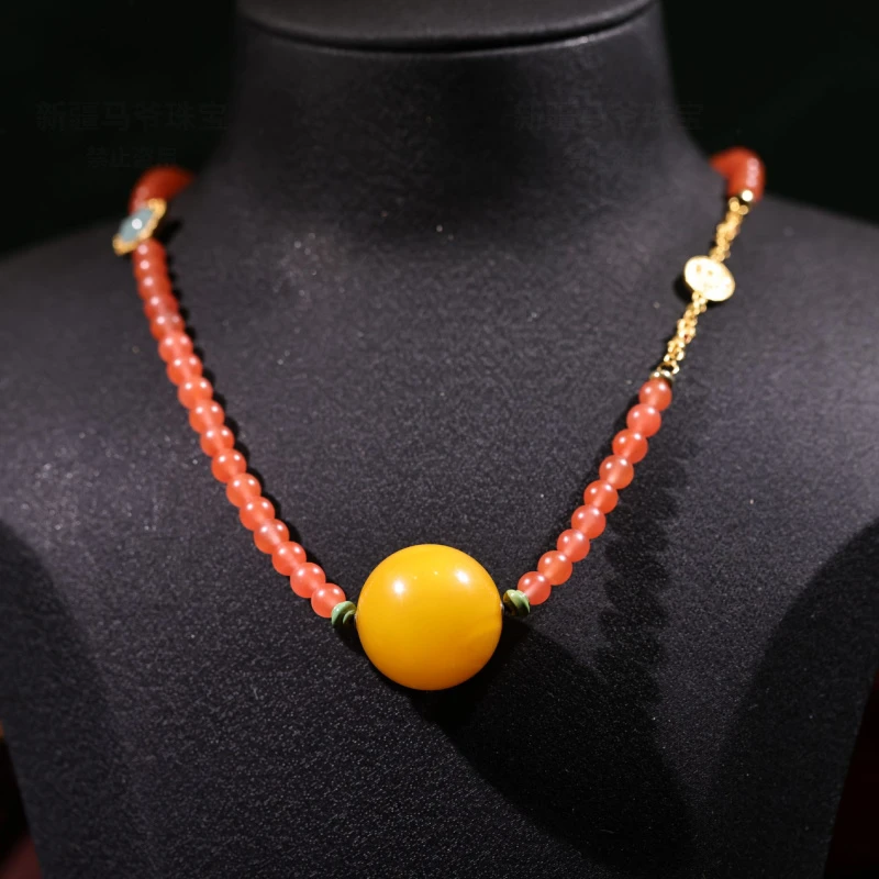 【新疆马爷珠宝】蜜蜡圆珠卡（卡24mm）