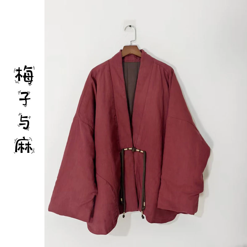 【大梅子推荐】设计款亚麻盘扣棉服JG5210A（衣长68胸围148）